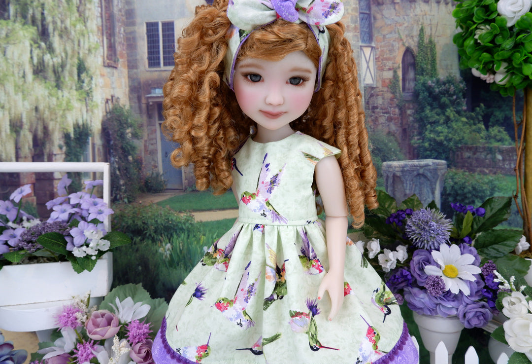 Vibrant Hummingbird - dress with shoes for Ruby Red Fashion Friends doll