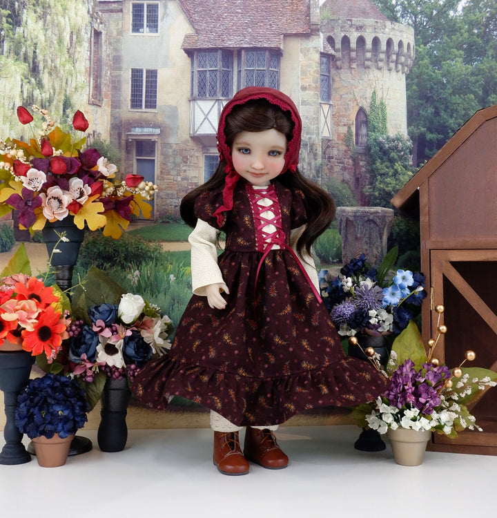 Victorian Autumn - dress with bonnet & boots for Ruby Red Fashion Friends doll