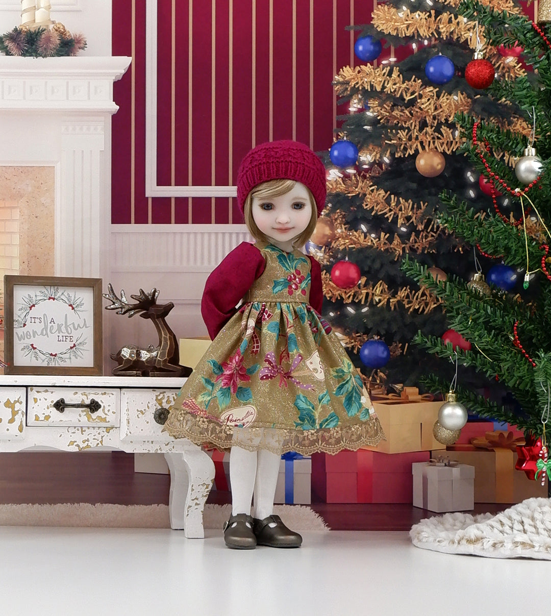 Vintage Holly - dress ensemble with shoes for Ruby Red Fashion Friends doll