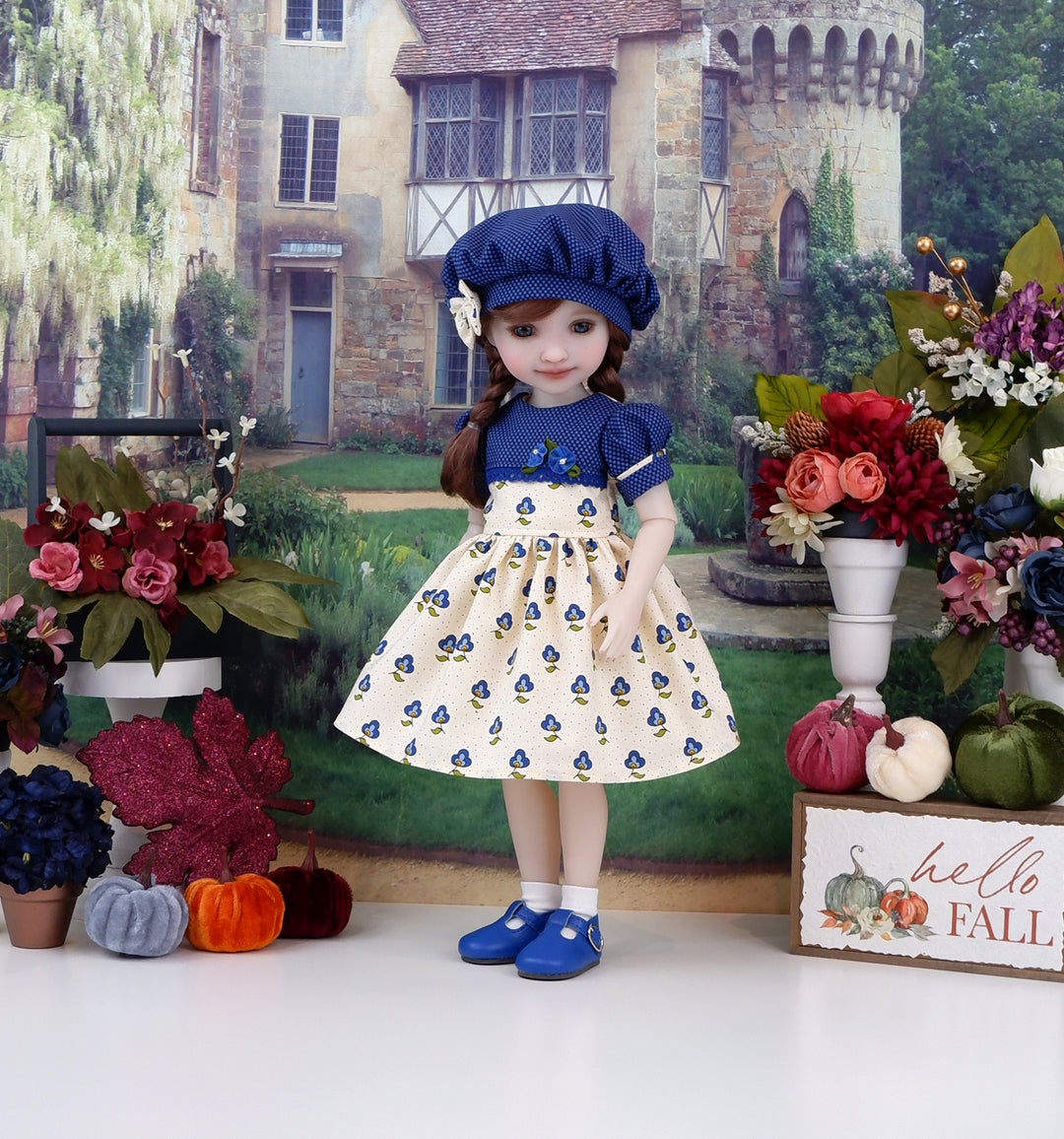 Vintage Pansy - dress and shoes for Ruby Red Fashion Friends doll