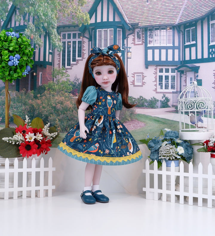 Watching Birds - dress and shoes for Ruby Red Fashion Friends doll