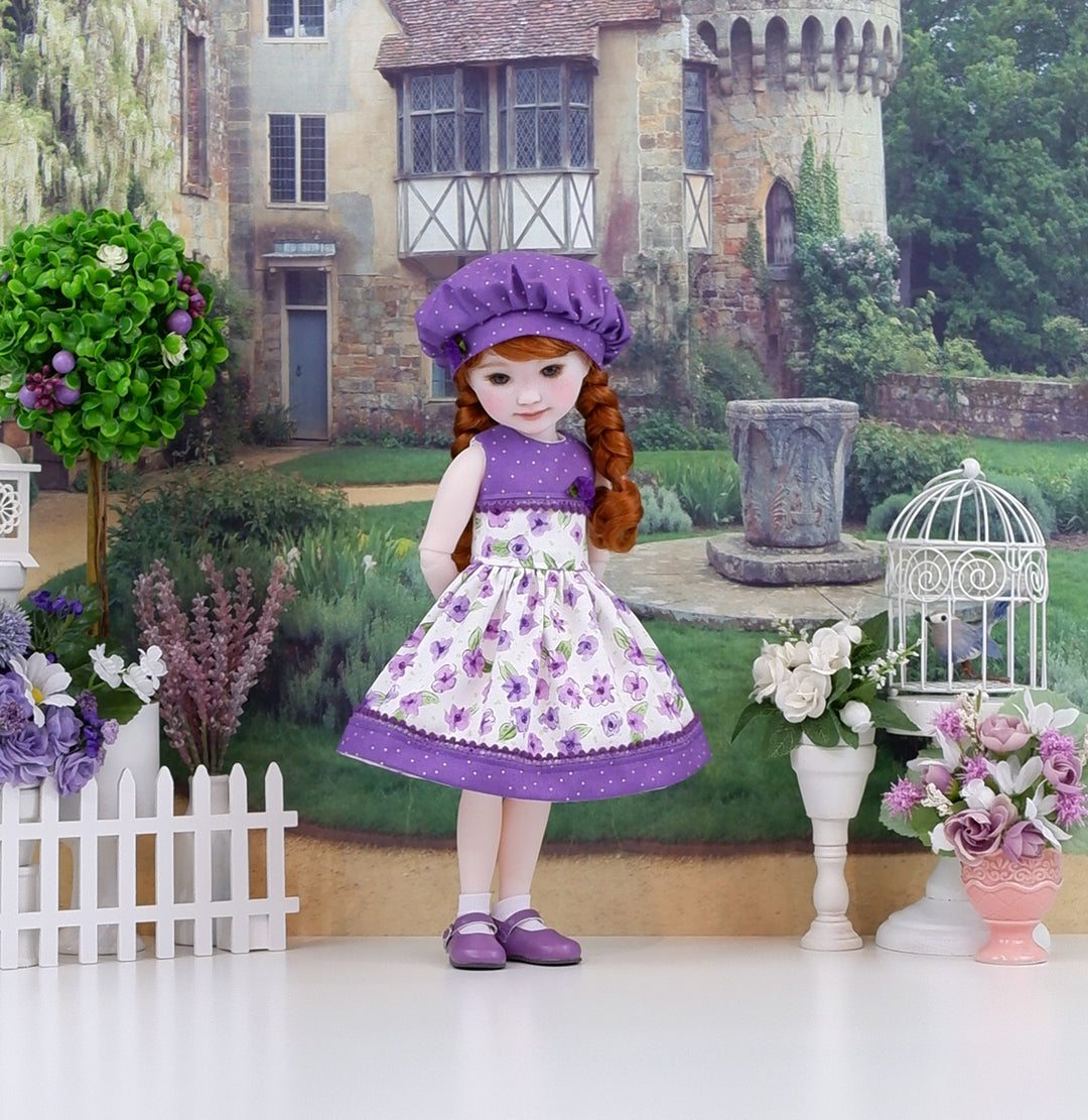 Watercolor Violets - dress & shoes for Ruby Red Fashion Friends doll