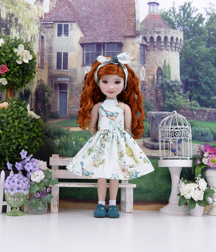 Watercolor Wren - dress and shoes for Ruby Red Fashion Friends doll