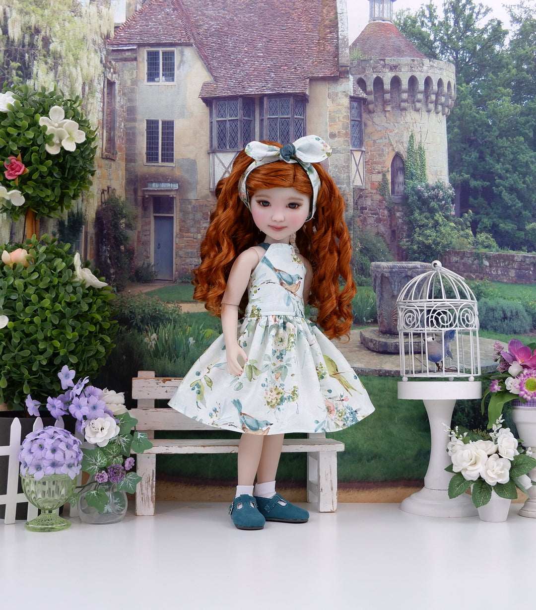 Watercolor Wren - dress and shoes for Ruby Red Fashion Friends doll