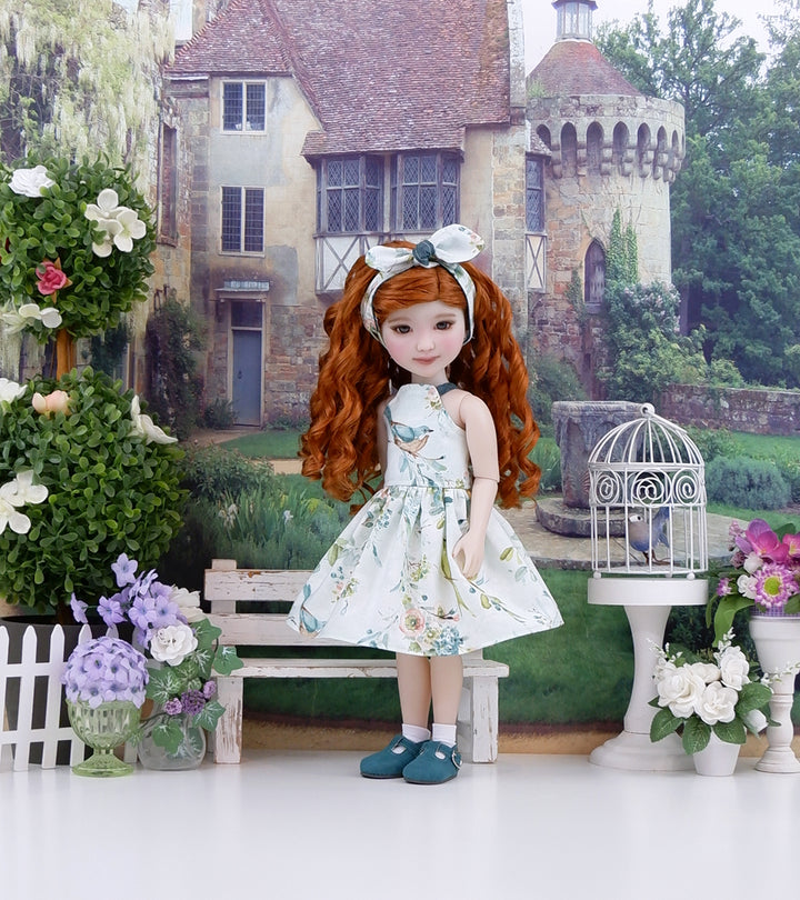Watercolor Wren - dress and shoes for Ruby Red Fashion Friends doll