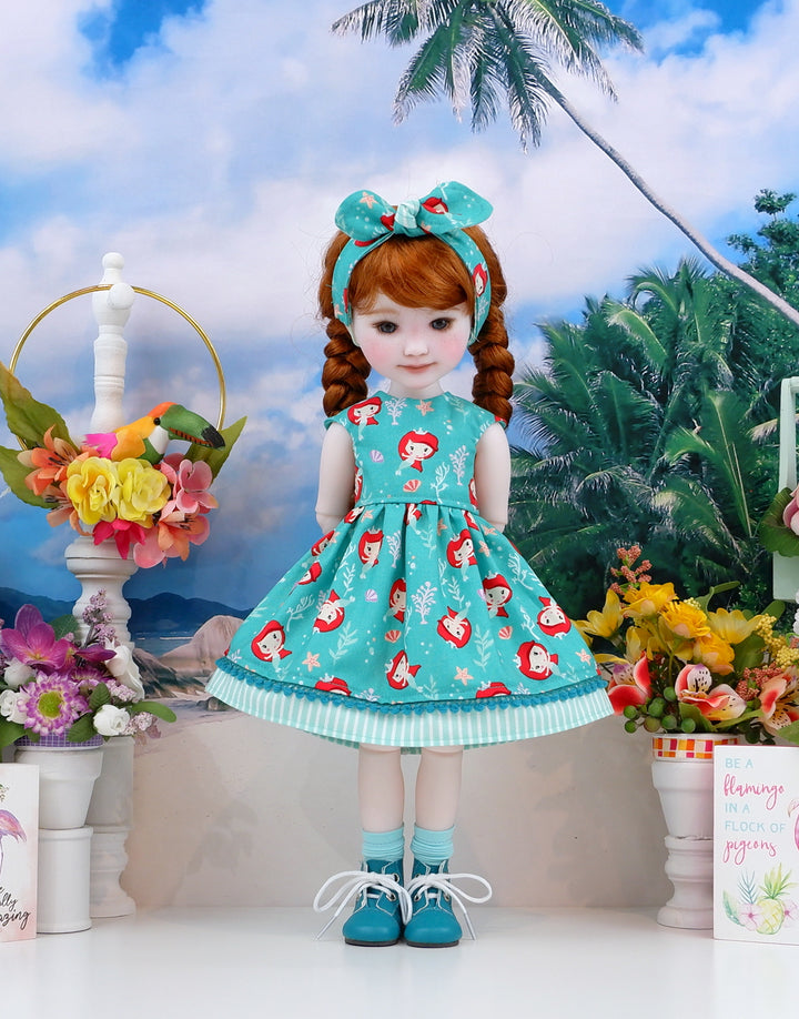 Wee Ariel - dress & sandals for Ruby Red Fashion Friends doll