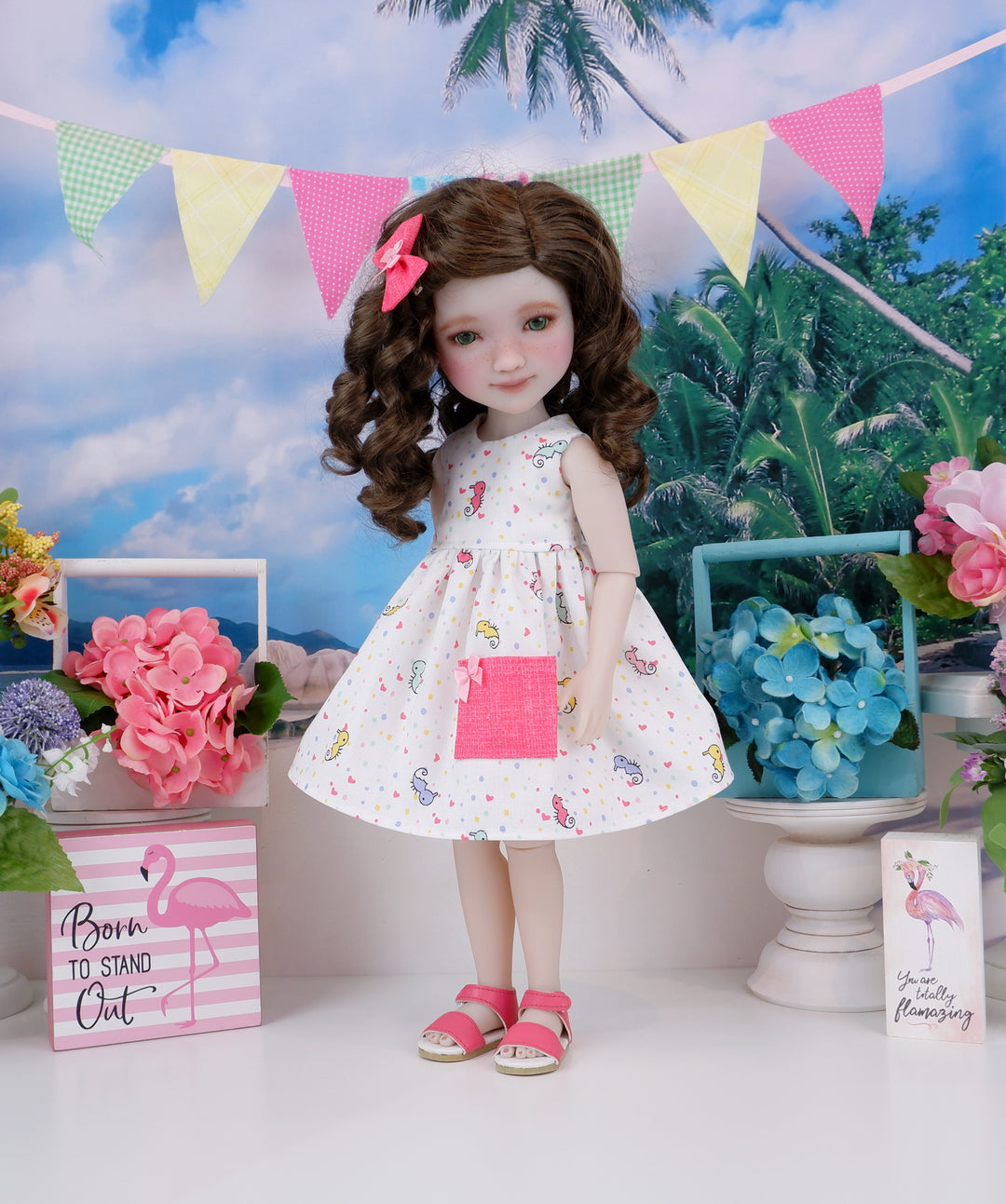 Wee Seahorse - dress with sandals for Ruby Red Fashion Friends doll