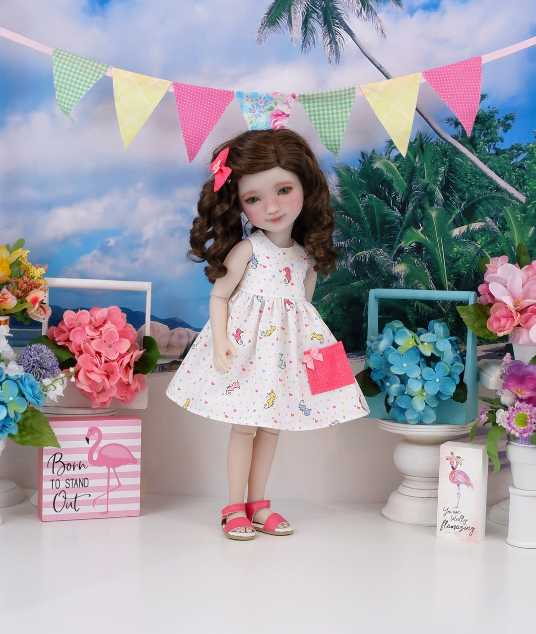 Wee Seahorse - dress with sandals for Ruby Red Fashion Friends doll