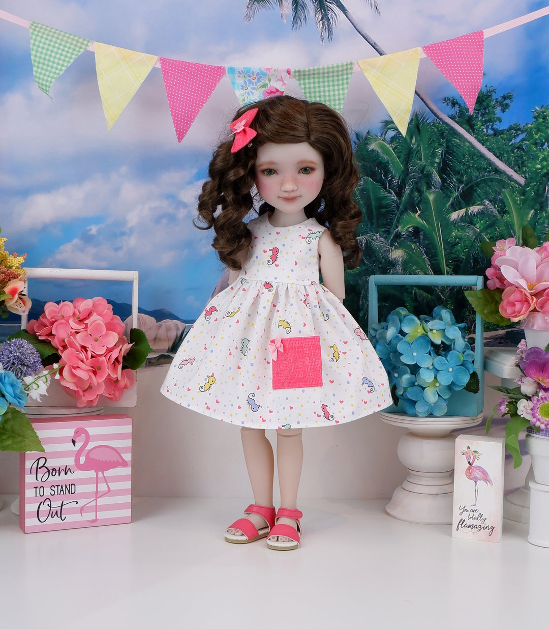 Wee Seahorse - dress with sandals for Ruby Red Fashion Friends doll