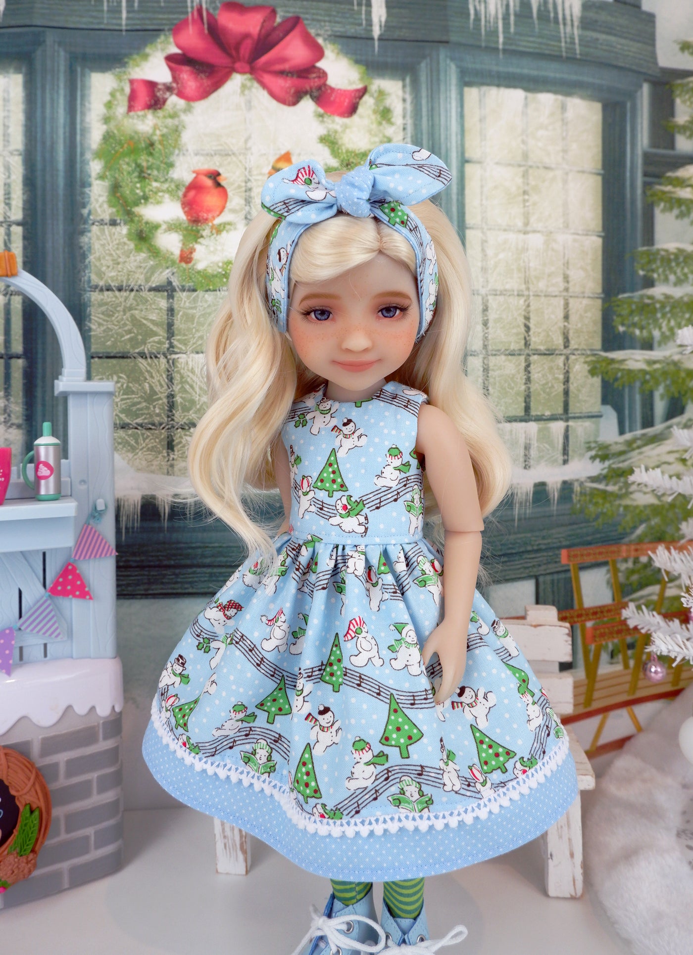Wee Snowmen - dress with boots for Ruby Red Fashion Friends doll
