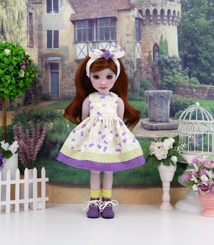 Whimsical Tulips - dress with boots for Ruby Red Fashion Friends doll
