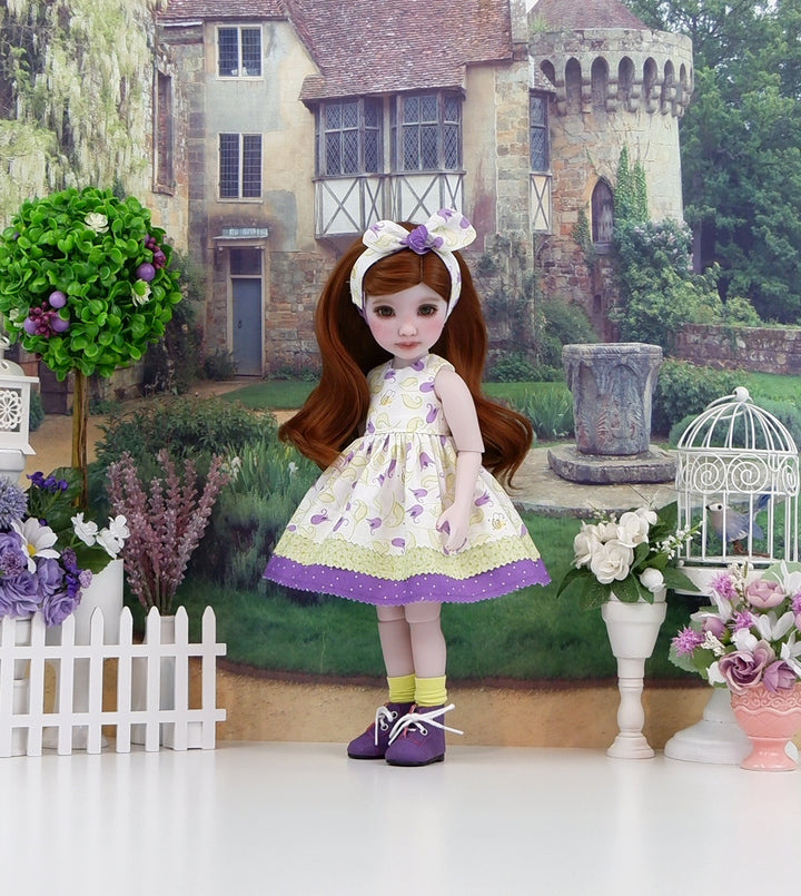 Whimsical Tulips - dress with boots for Ruby Red Fashion Friends doll