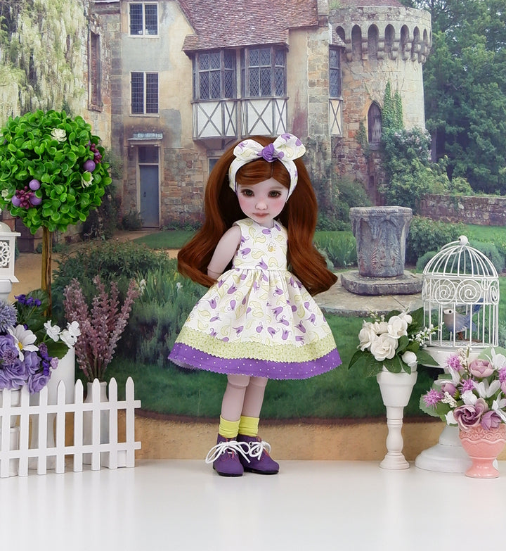 Whimsical Tulips - dress with boots for Ruby Red Fashion Friends doll