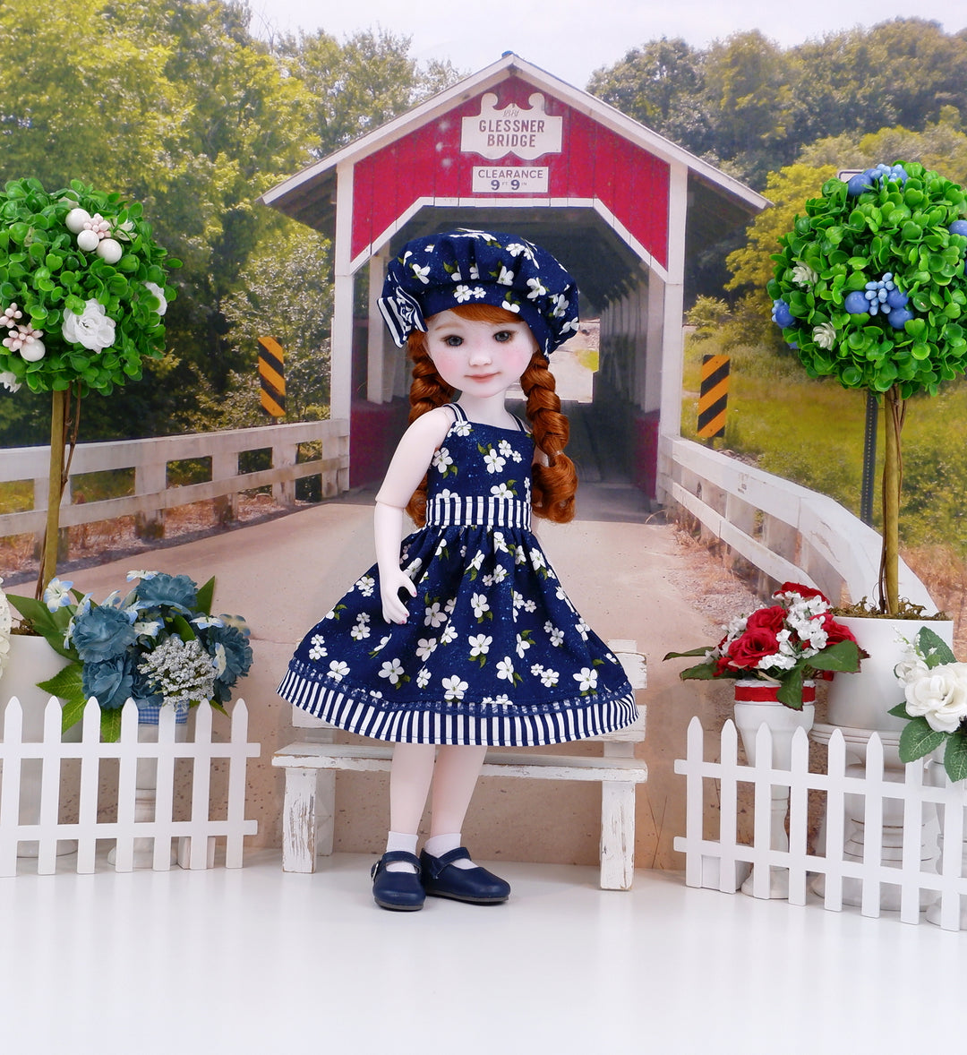 White Wildflower - dress and shoes for Ruby Red Fashion Friends doll
