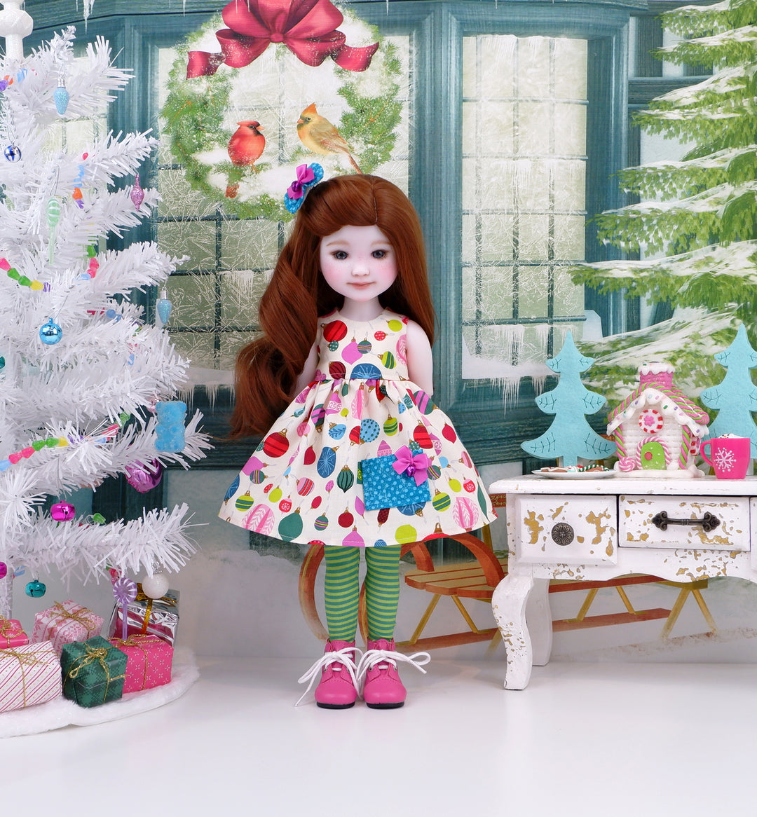 Whoville Christmas - dress with boots for Ruby Red Fashion Friends doll
