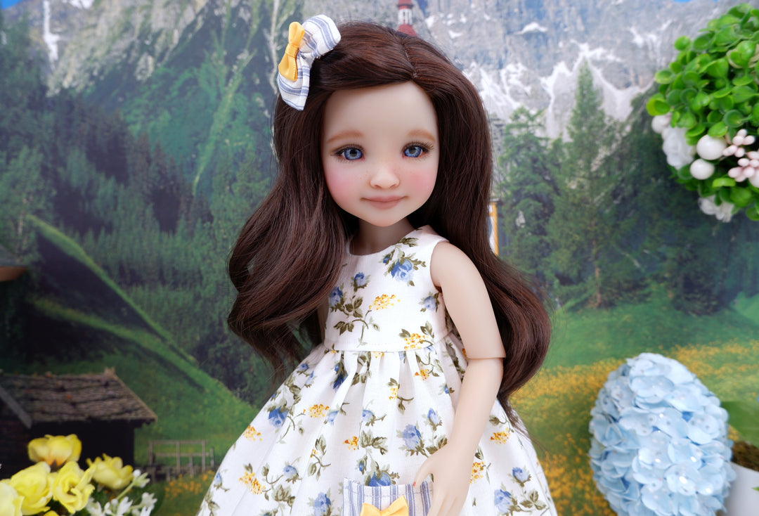 Wild Blue Roses - dress with shoes for Ruby Red Fashion Friends doll