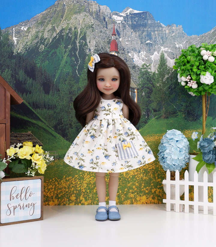 Wild Blue Roses - dress with shoes for Ruby Red Fashion Friends doll