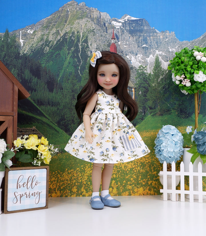 Wild Blue Roses - dress with shoes for Ruby Red Fashion Friends doll