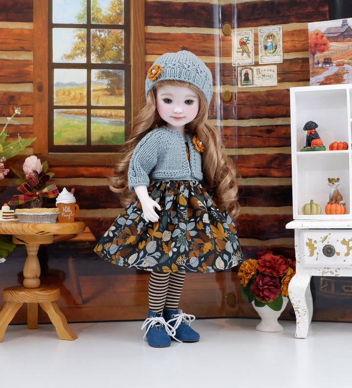 Wild Chestnuts - dress and sweater with boots for Ruby Red Fashion Friends doll