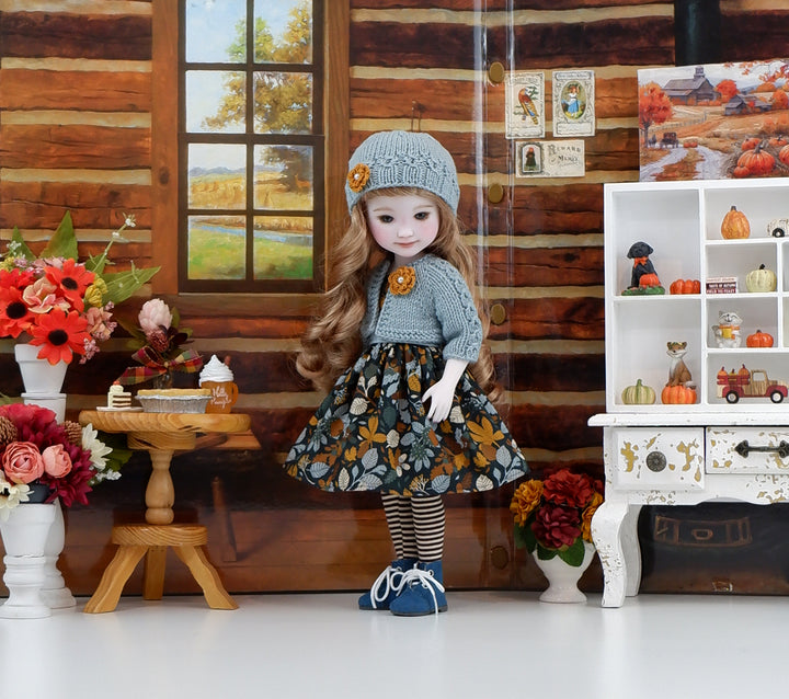 Wild Chestnuts - dress and sweater with boots for Ruby Red Fashion Friends doll