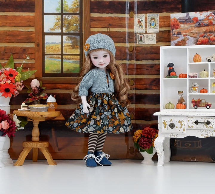 Wild Chestnuts - dress and sweater with boots for Ruby Red Fashion Friends doll