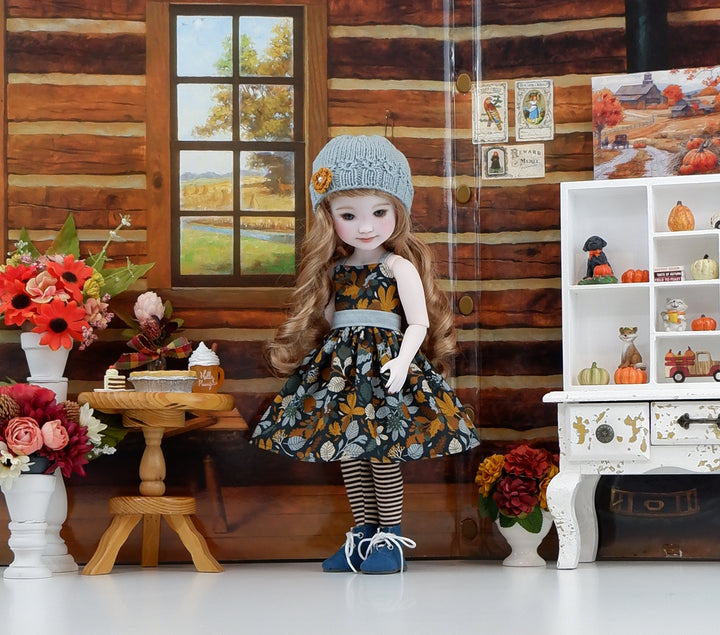 Wild Chestnuts - dress and sweater with boots for Ruby Red Fashion Friends doll