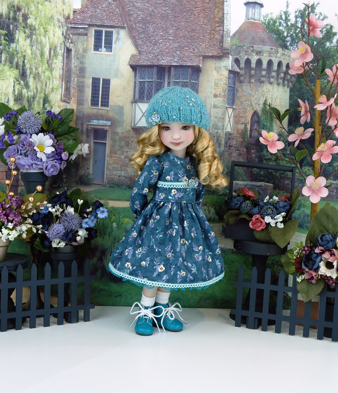 Wild Meadow Blooms - dress ensemble with boots for Ruby Red Fashion Friends doll