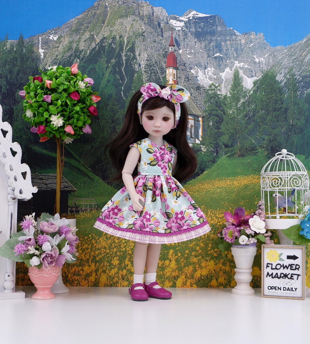 Wild Periwinkles - dress with shoes for Ruby Red Fashion Friends doll
