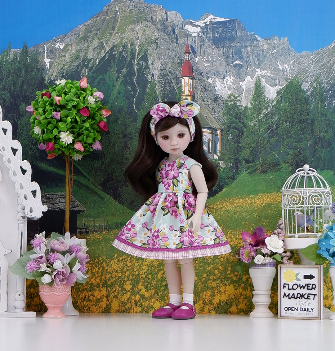 Wild Periwinkles - dress with shoes for Ruby Red Fashion Friends doll