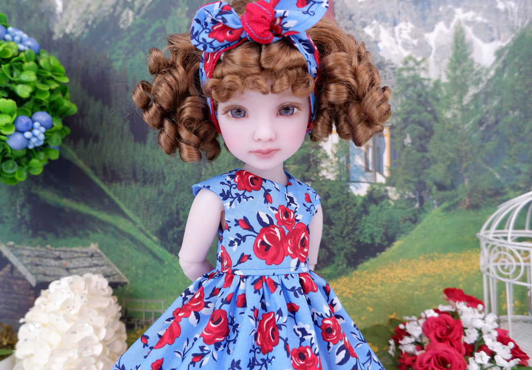 Wild Red Roses - dress with shoes for Ruby Red Fashion Friends doll