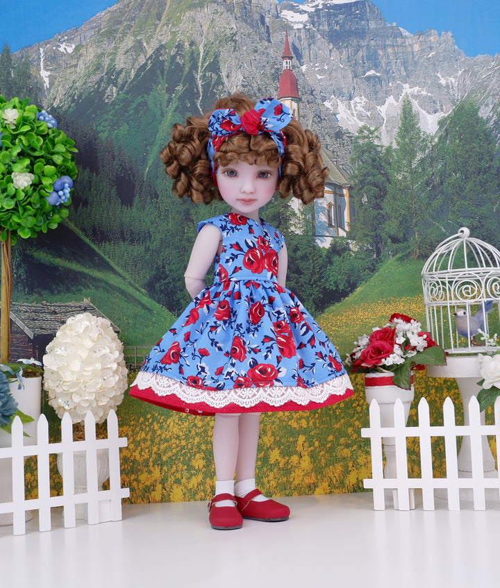 Wild Red Roses - dress with shoes for Ruby Red Fashion Friends doll