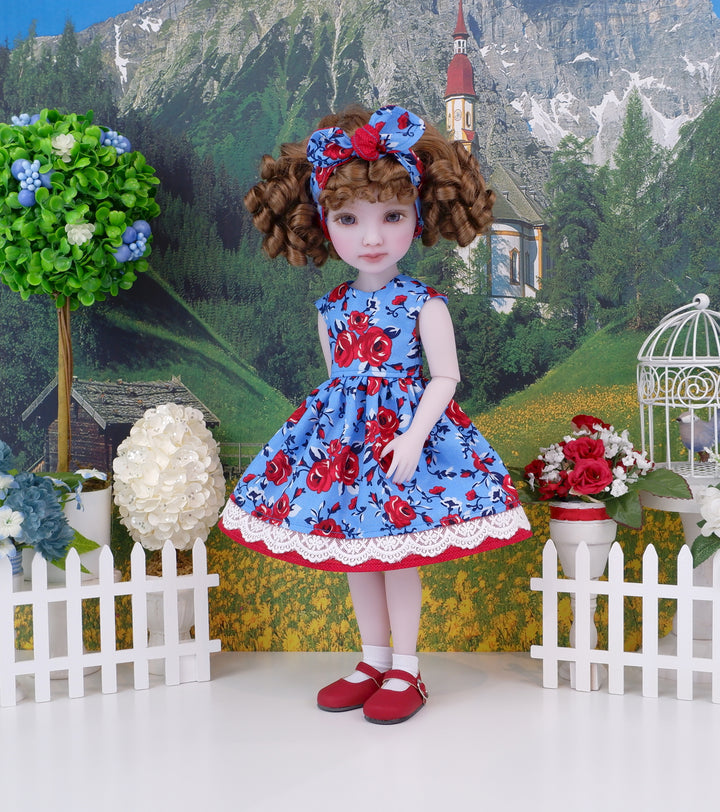 Wild Red Roses - dress with shoes for Ruby Red Fashion Friends doll