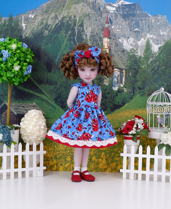 Wild Red Roses - dress with shoes for Ruby Red Fashion Friends doll
