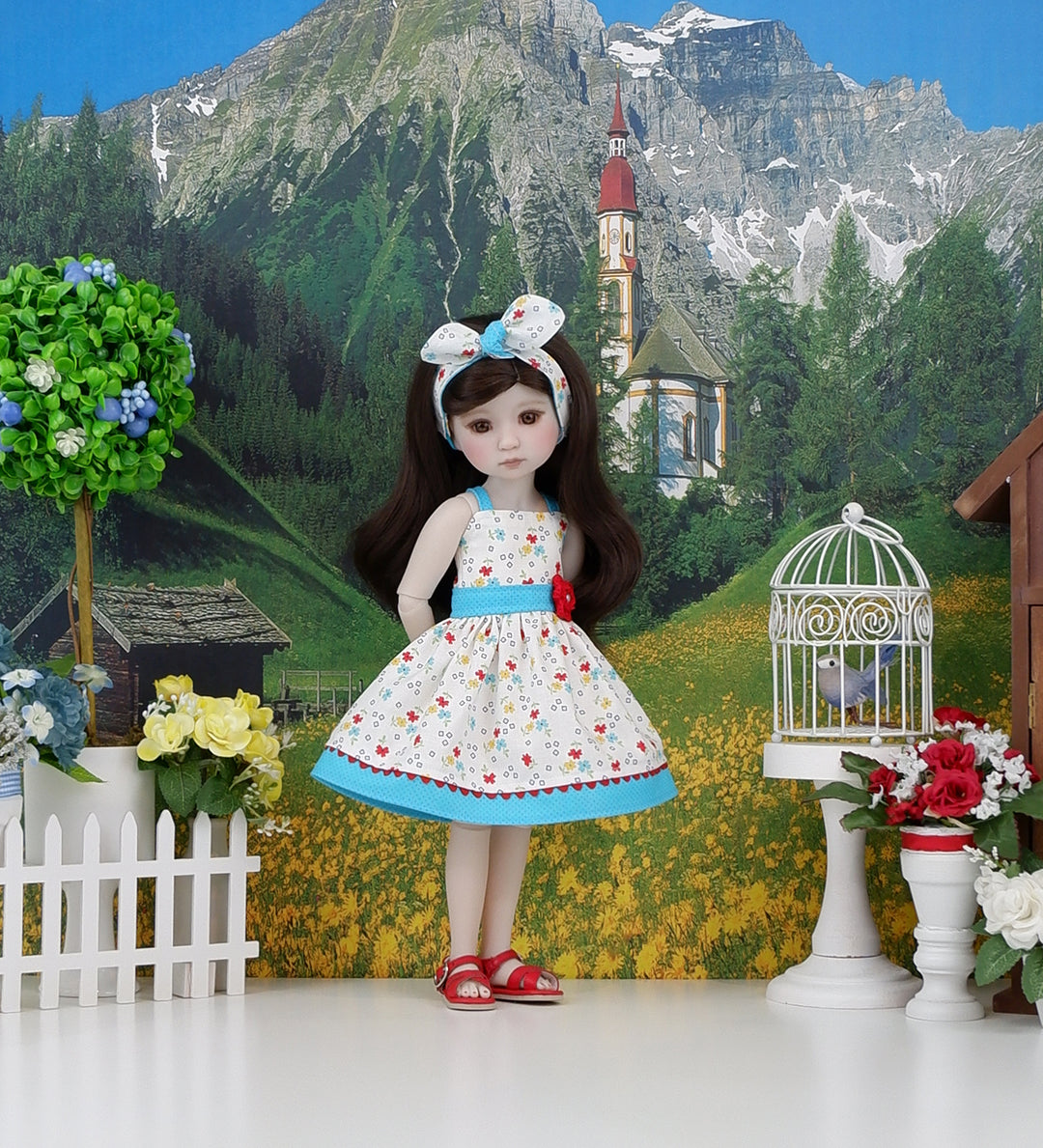 Wildflower Nostalgia - dress and sandals for Ruby Red Fashion Friends doll