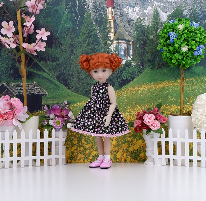Wildflower Toss - dress and shoes for Ruby Red Siblies doll
