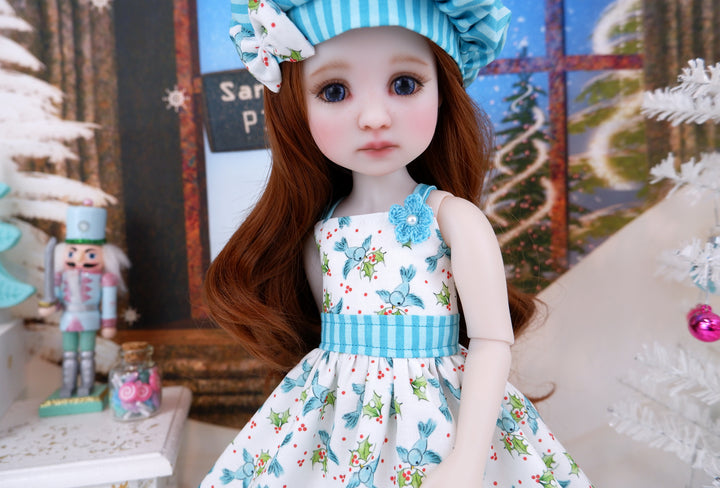 Winter Bluebirds - dress with shoes for Ruby Red Fashion Friends doll