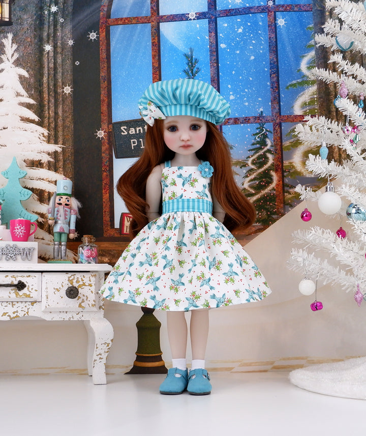 Winter Bluebirds - dress with shoes for Ruby Red Fashion Friends doll