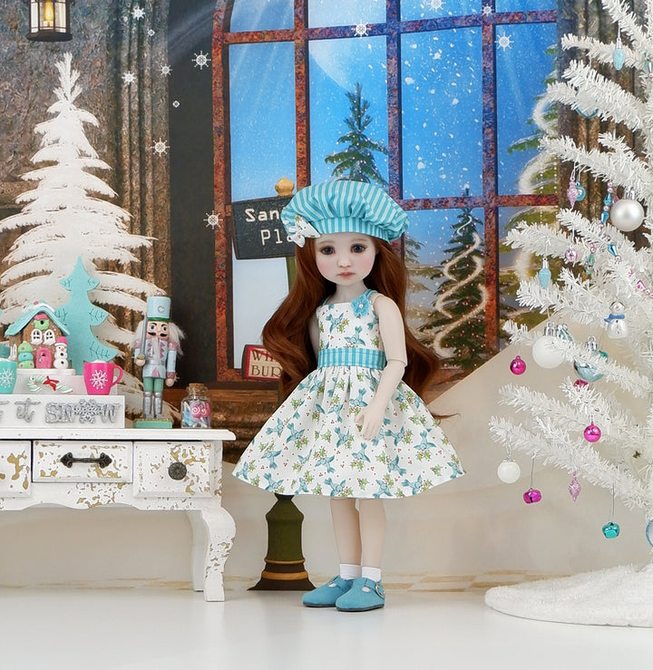 Winter Bluebirds - dress with shoes for Ruby Red Fashion Friends doll