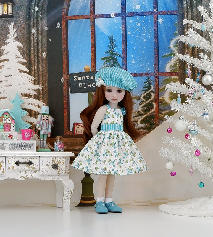 Winter Bluebirds - dress with shoes for Ruby Red Fashion Friends doll