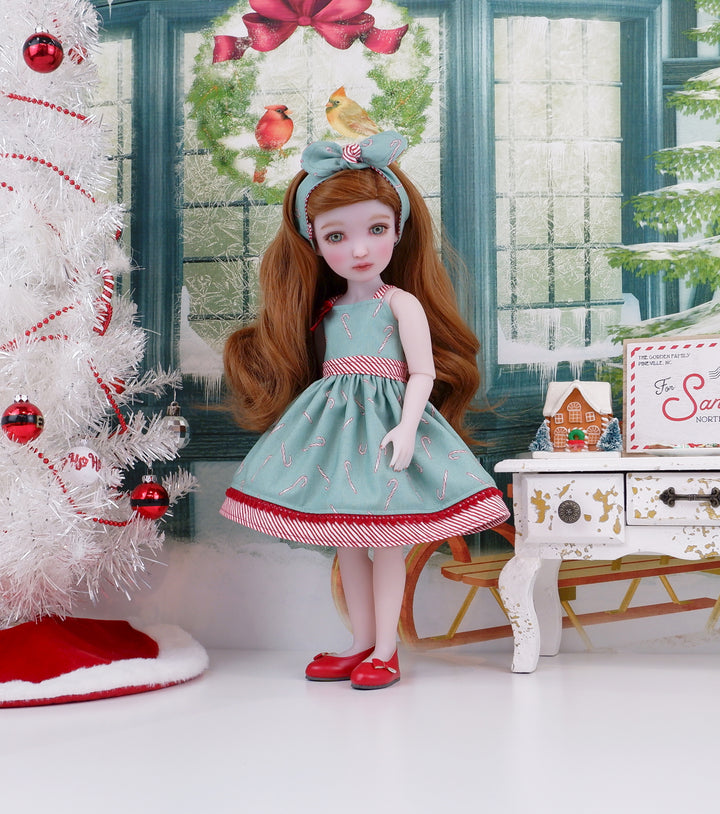 Winter Candy Cane - dress with shoes for Ruby Red Fashion Friends doll