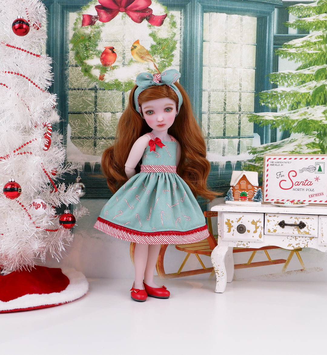 Winter Candy Cane - dress with shoes for Ruby Red Fashion Friends doll
