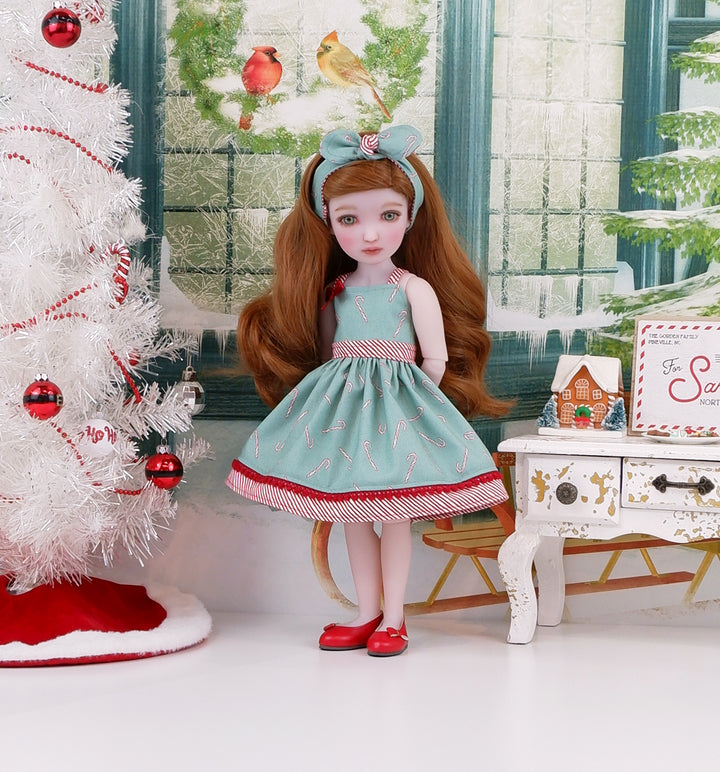 Winter Candy Cane - dress with shoes for Ruby Red Fashion Friends doll