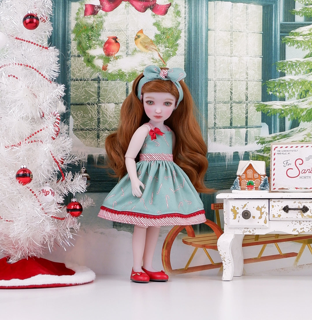 Winter Candy Cane - dress with shoes for Ruby Red Fashion Friends doll