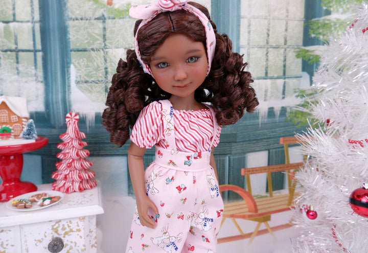 Winter Cuddles - blouse & suspender pants with boots for Ruby Red Fashion Friends doll