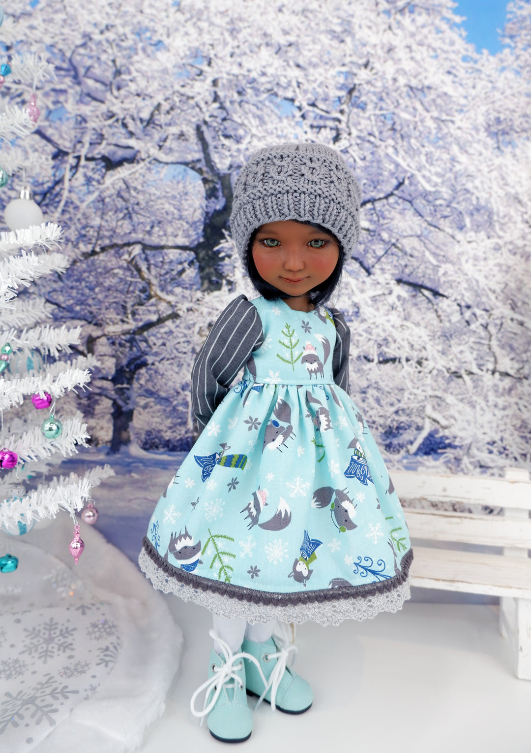 Winter Fox - dress ensemble with boots for Ruby Red Fashion Friends doll