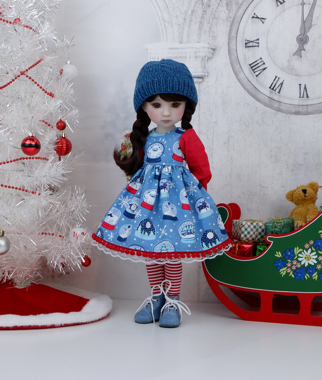 Winter Globe - dress ensemble with boots for Ruby Red Fashion Friends doll