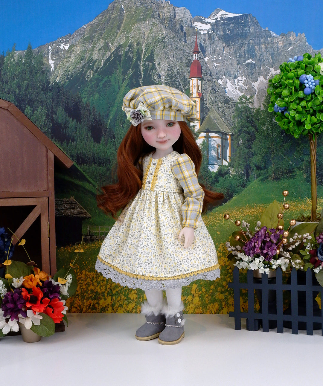 Winter Greys - dress ensemble with boots for Ruby Red Fashion Friends doll