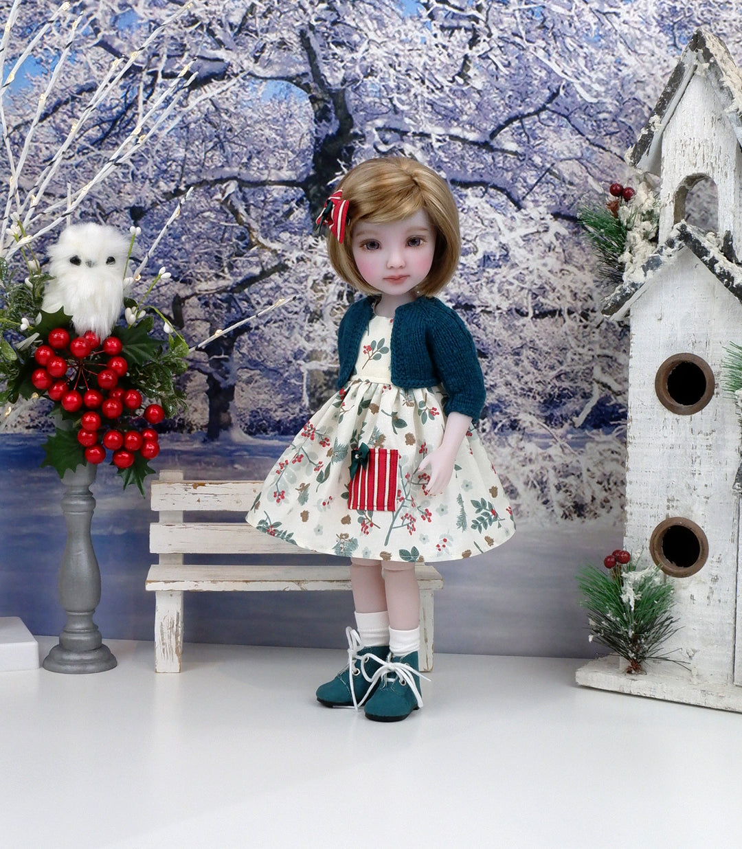 Winter Laurel - dress with sweater & boots for Ruby Red Fashion Friends doll