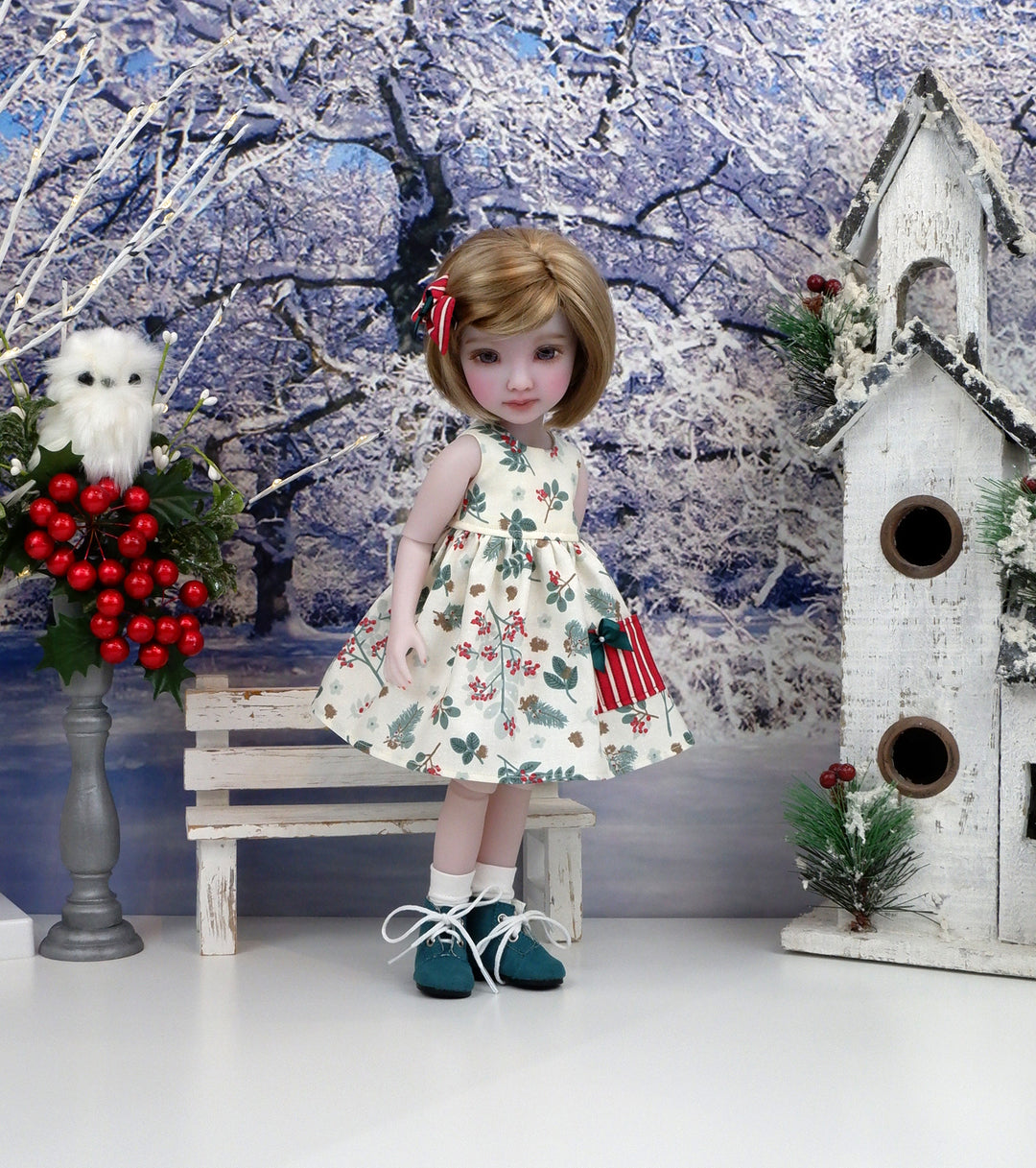 Winter Laurel - dress with sweater & boots for Ruby Red Fashion Friends doll