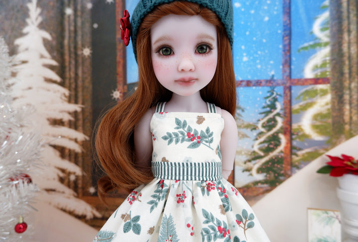 Winter Pine Berries - dress, sweater and boots for Ruby Red Fashion Friends doll